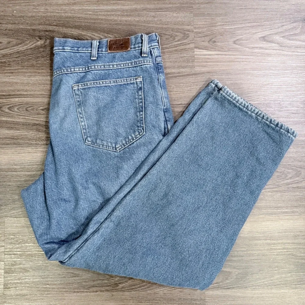 LL Bean Relaxed Fit Fleece/Blanket Lined Jeans 40x31(tag32)Blue Cotton Blend